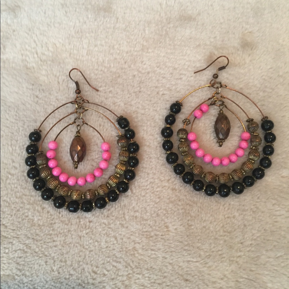 ❤️Black and pink earrings❤️